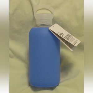 BKR Silicone & Glass Water Bottle 'Romeo' Sheer Periwinkle Blue 16oz NWT
